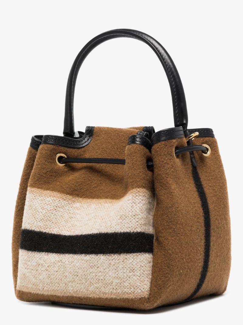 Brown Peony Wool Cross Body Bag