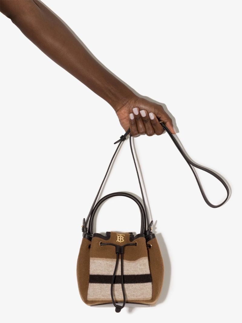 Brown Peony Wool Cross Body Bag
