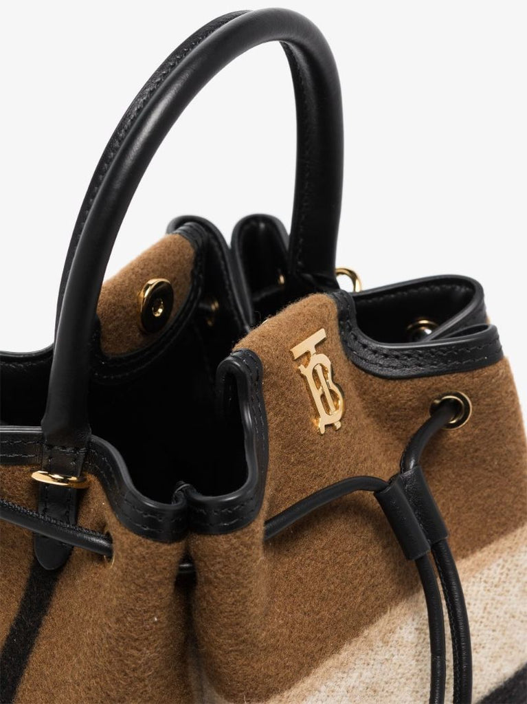 Brown Peony Wool Cross Body Bag