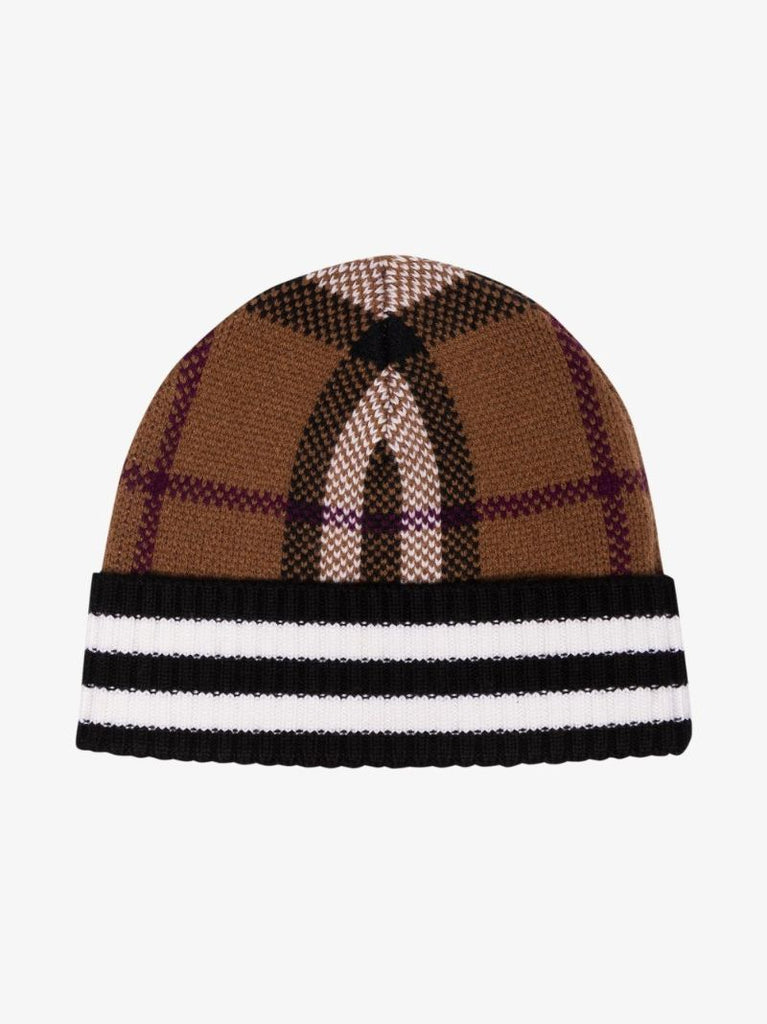 Brown House Check Cashmere Beanie Hat