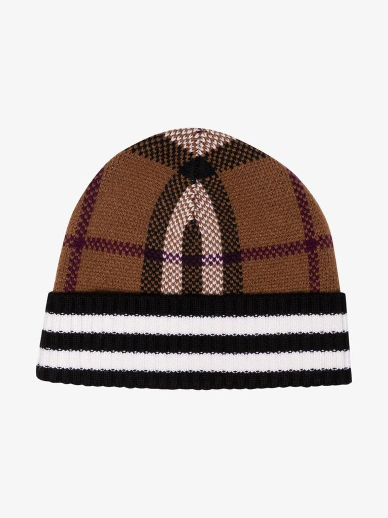 Brown House Check Cashmere Beanie Hat