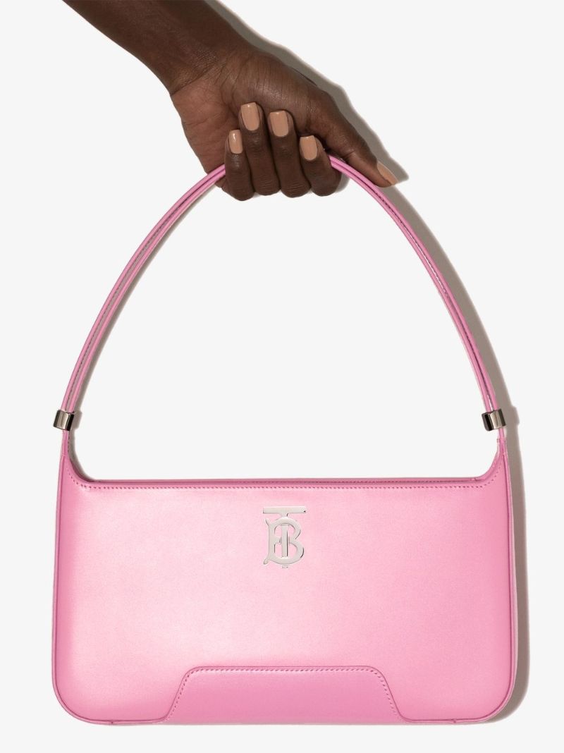 Pink Tb Leather Shoulder Bag