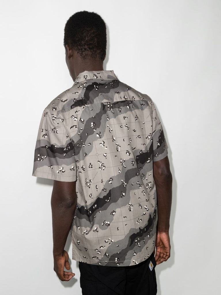 Camouflage Print Bowling Shirt