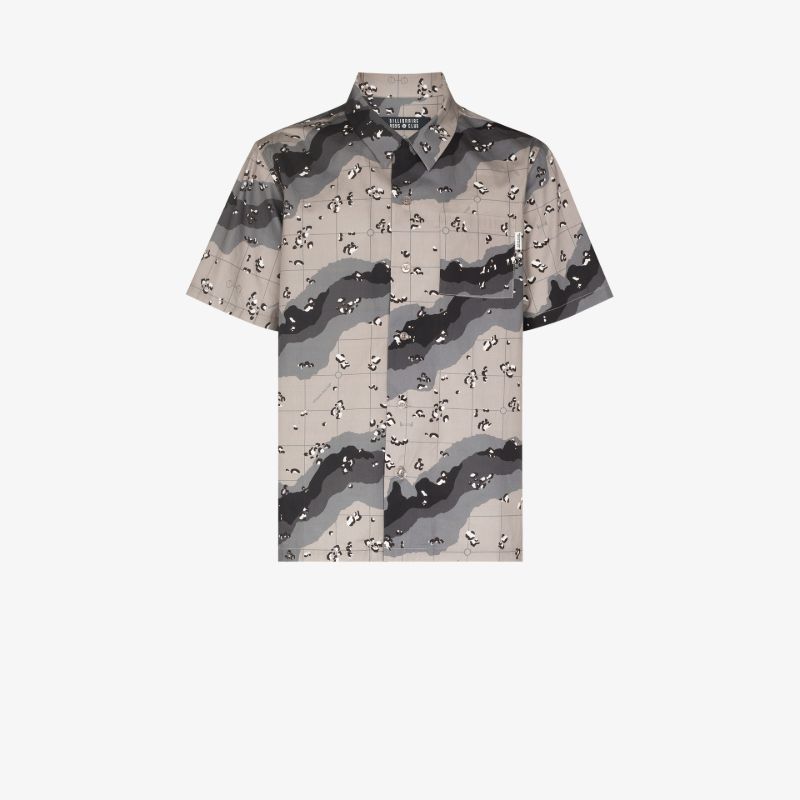 Camouflage Print Bowling Shirt