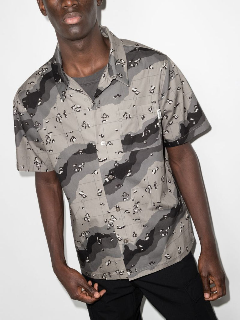 Camouflage Print Bowling Shirt