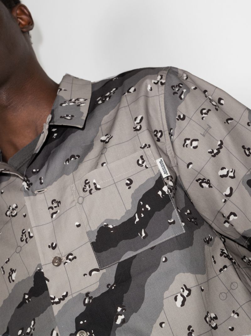 Camouflage Print Bowling Shirt