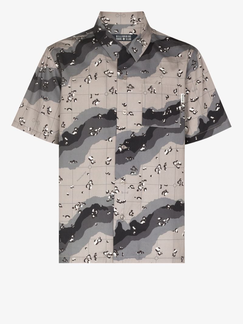 Camouflage Print Bowling Shirt