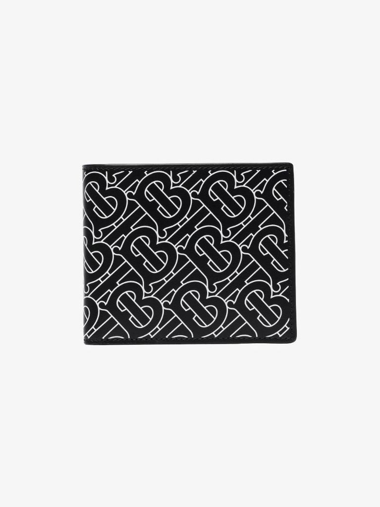 Black Monogram Bifold Leather Wallet