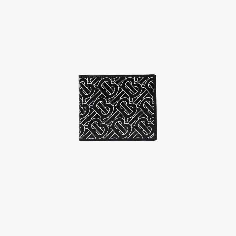 Black Monogram Bifold Leather Wallet