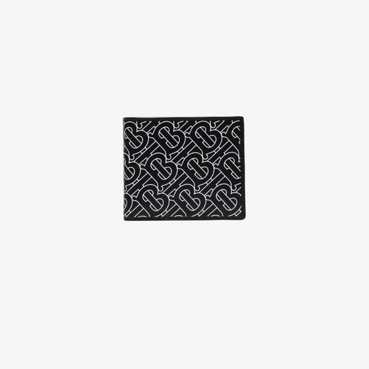 Black Monogram Bifold Leather Wallet