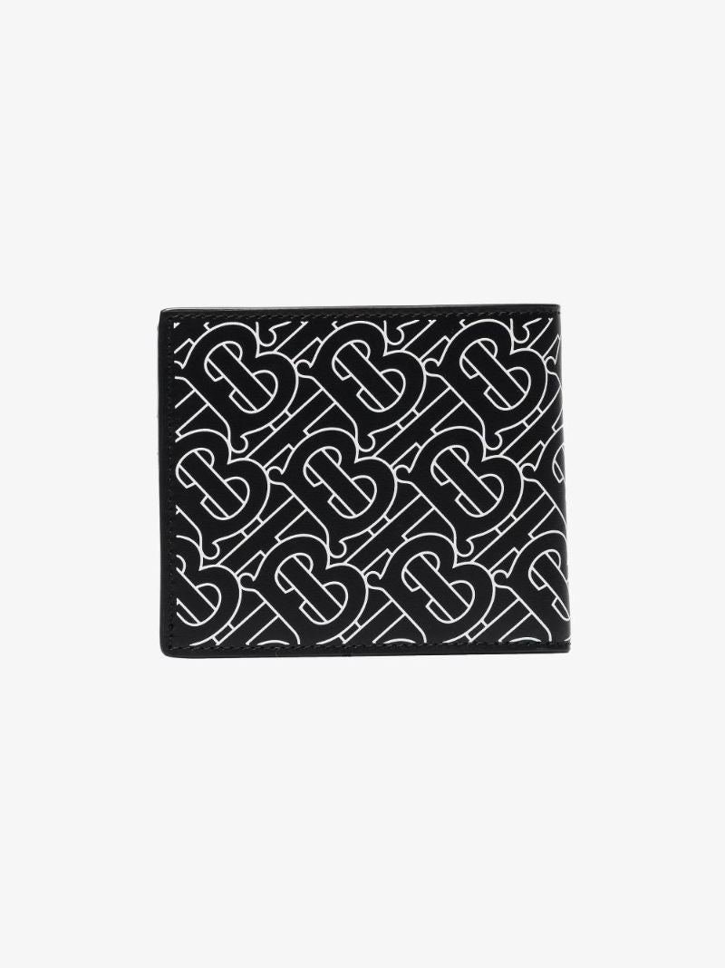 Black Monogram Bifold Leather Wallet