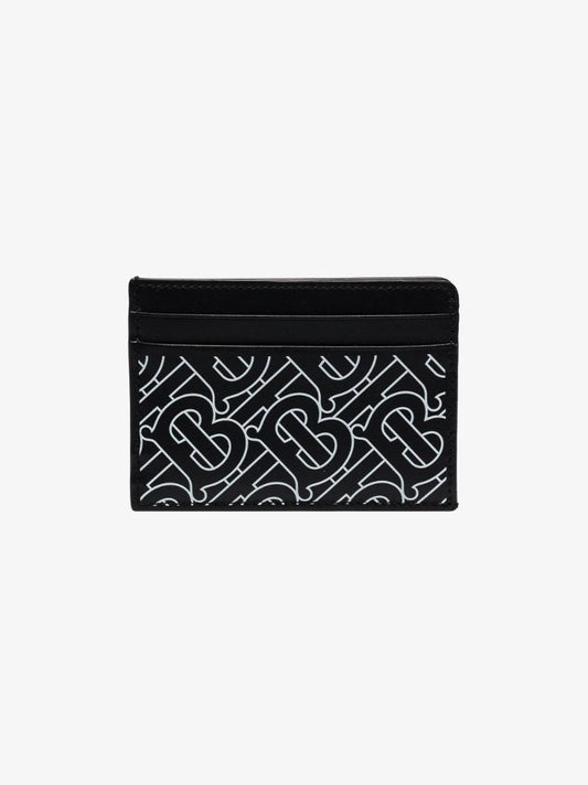 Black Monogram Leather Card Holder