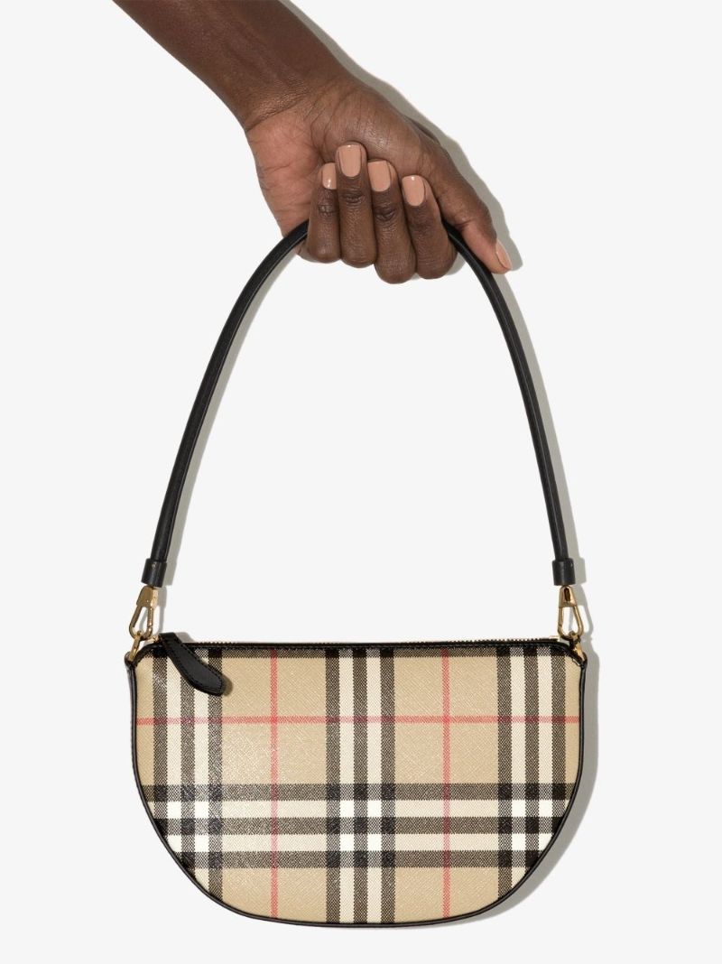 Neutral Olympia Mini Vintage Check Shoulder Bag