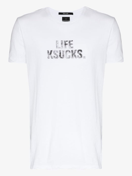 Ksucks Print Seeing Lines Cotton T-shirt