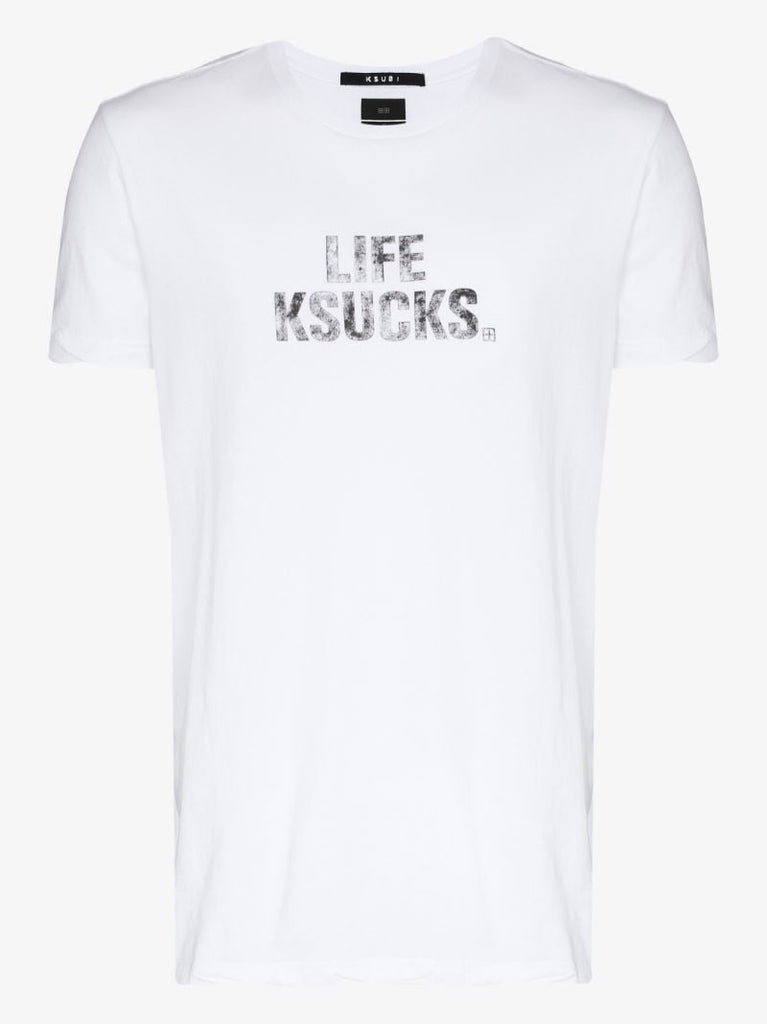 Ksucks Print Seeing Lines Cotton T-shirt