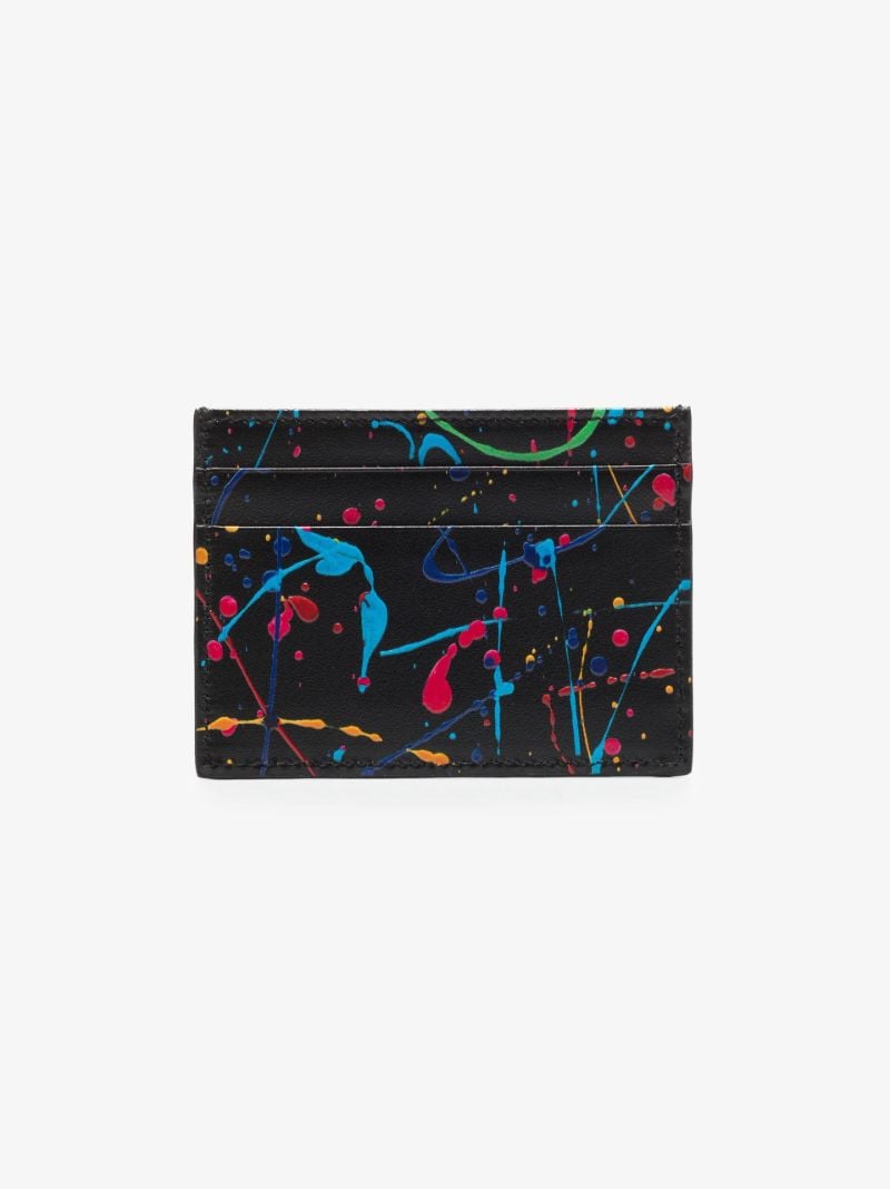 Black Paint Splatter Card Holder