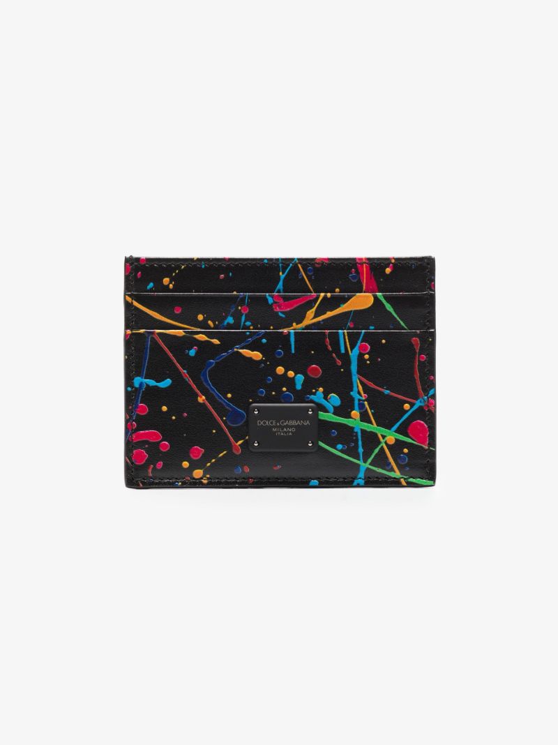 Black Paint Splatter Card Holder