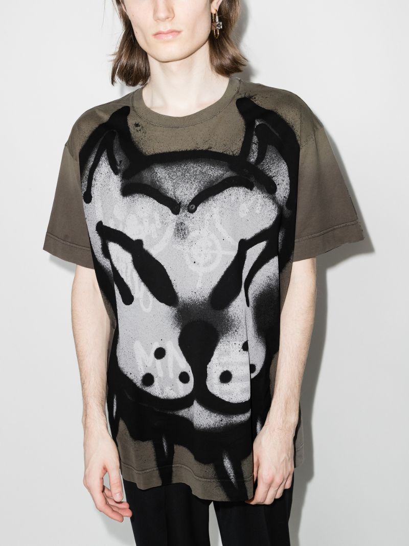 X Chito Tag Effect Dog Print T-shirt