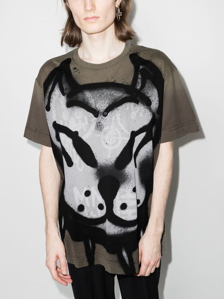 X Chito Tag Effect Dog Print T-shirt