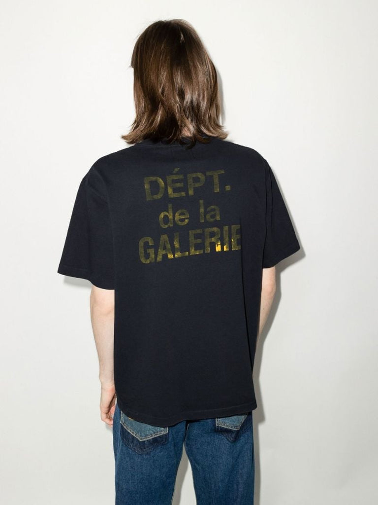 French Logo Print Cotton T-shirt