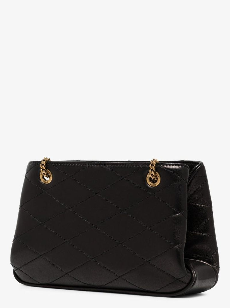 Black Melody Quilted Leather Shoulder Bag
