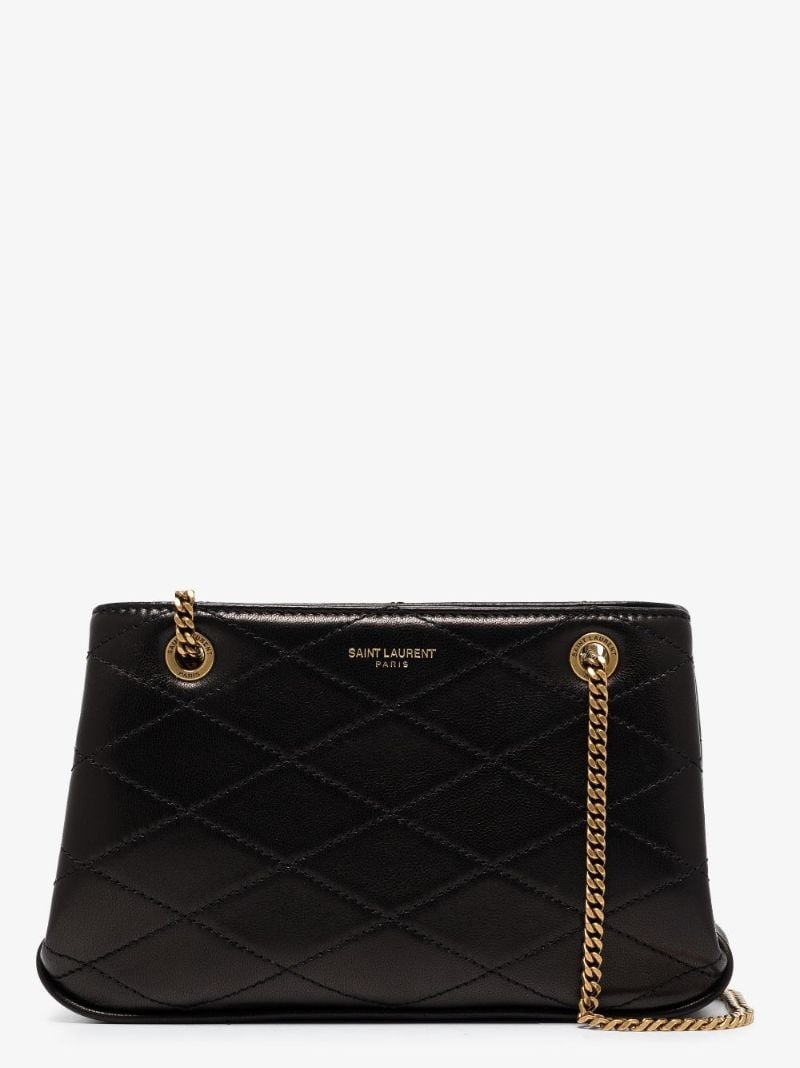 Black Melody Quilted Leather Shoulder Bag