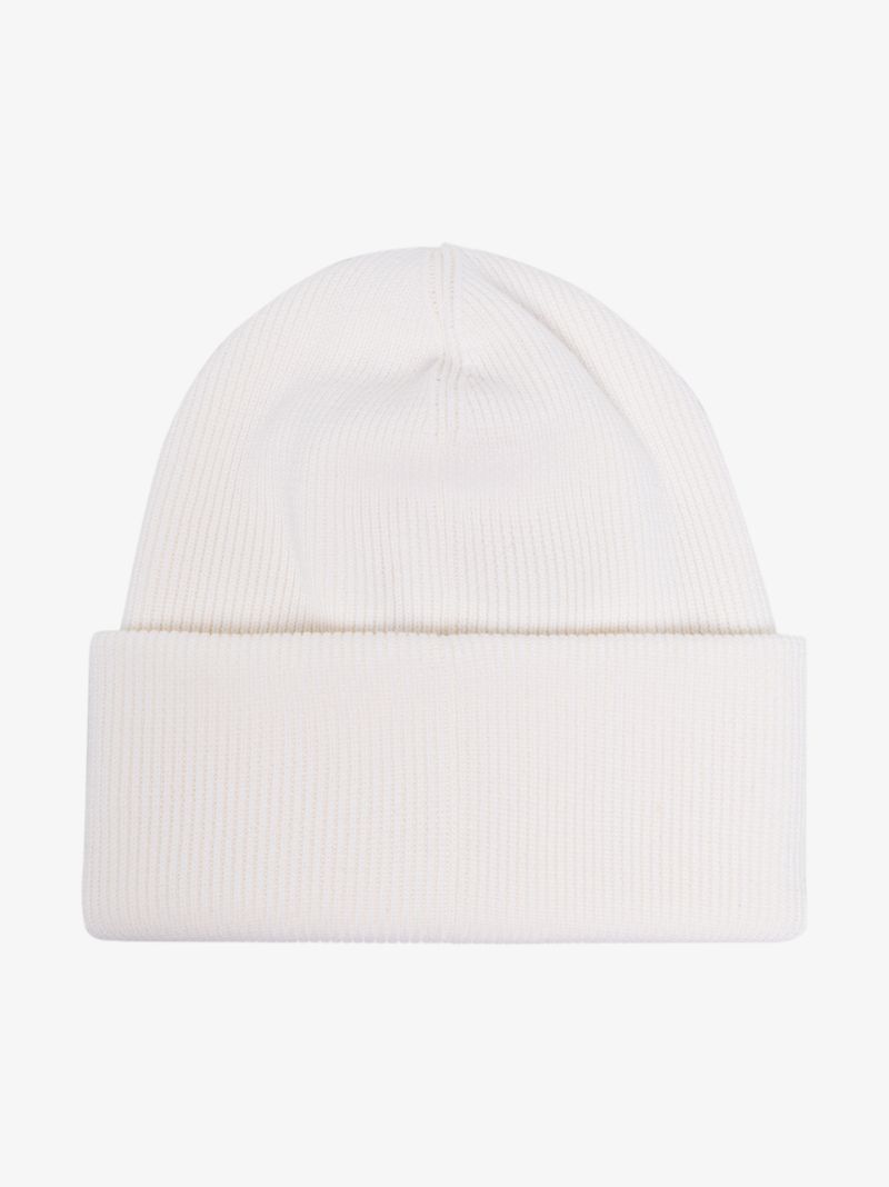 White Arctic Disc Wool Beanie Hat