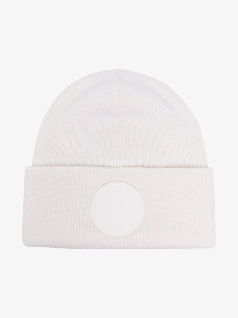 White Arctic Disc Wool Beanie Hat