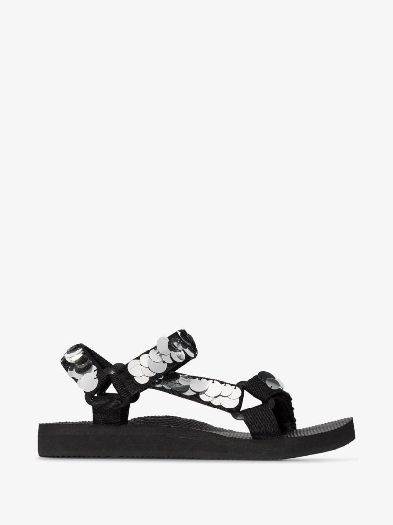 Black Trekky Sequin Sandals