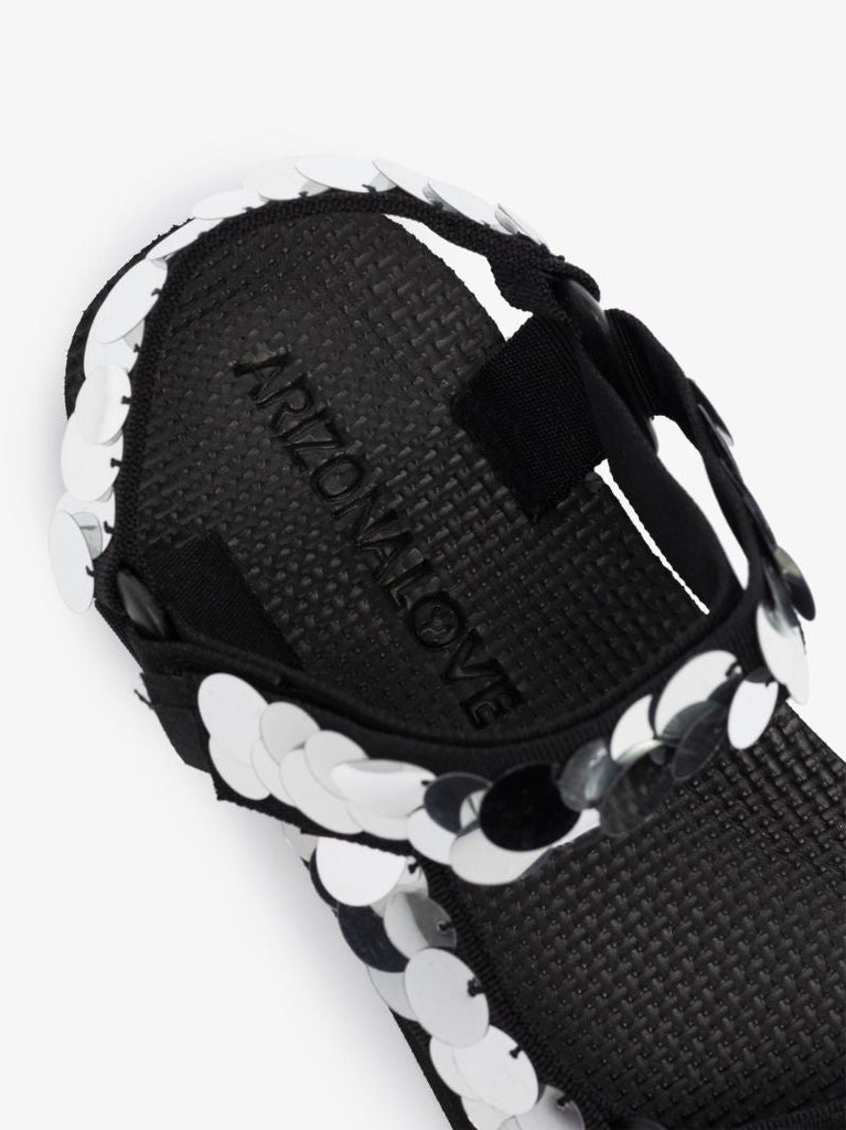 Black Trekky Sequin Sandals