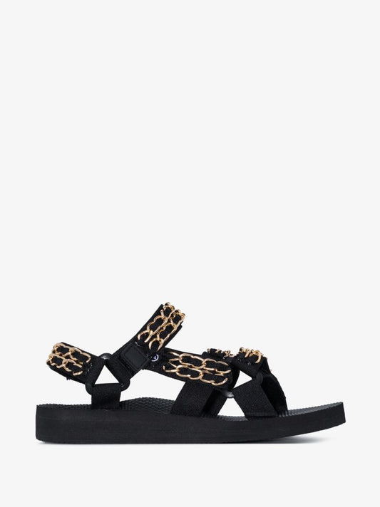 Black Trekky Chain Sandals