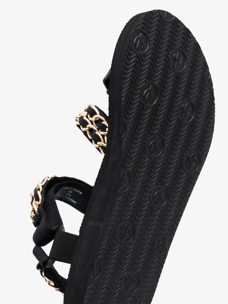 Black Trekky Chain Sandals