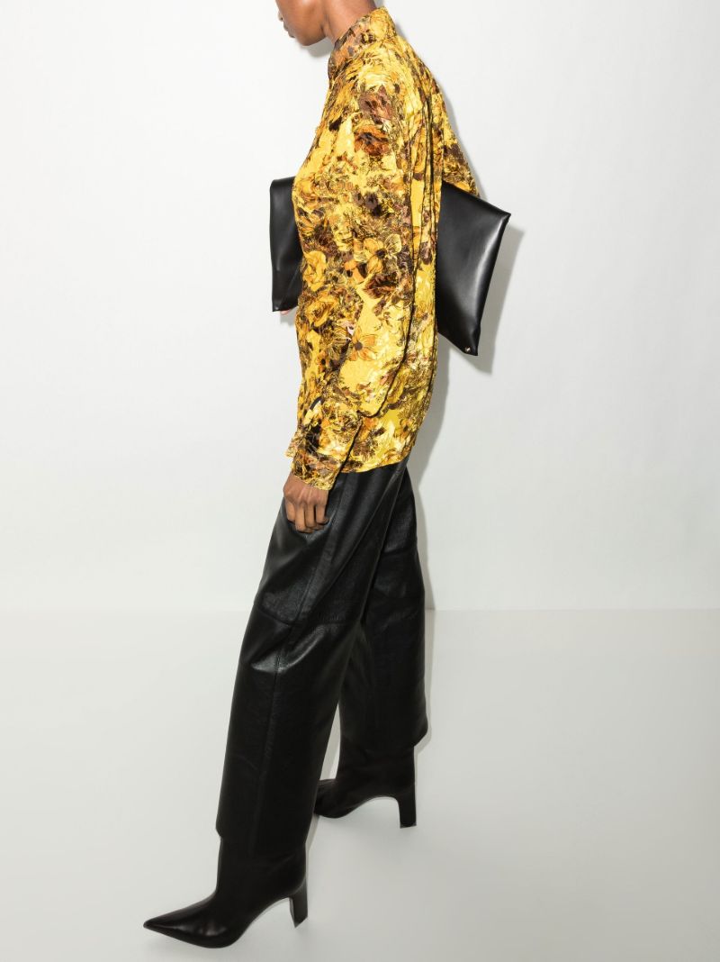 Floral Print Velvet DevorÃ_x0083_Â© Shirt