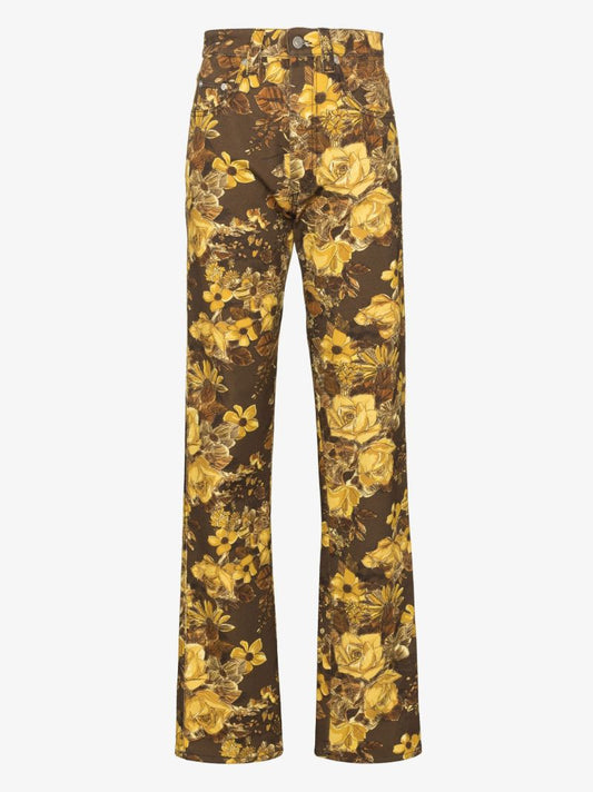 Floral Print Straight Leg Jeans