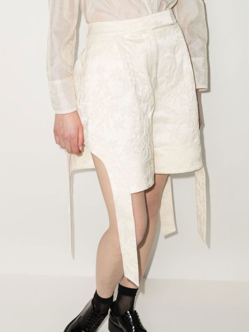 Sculpted Brocade Cutout Shorts