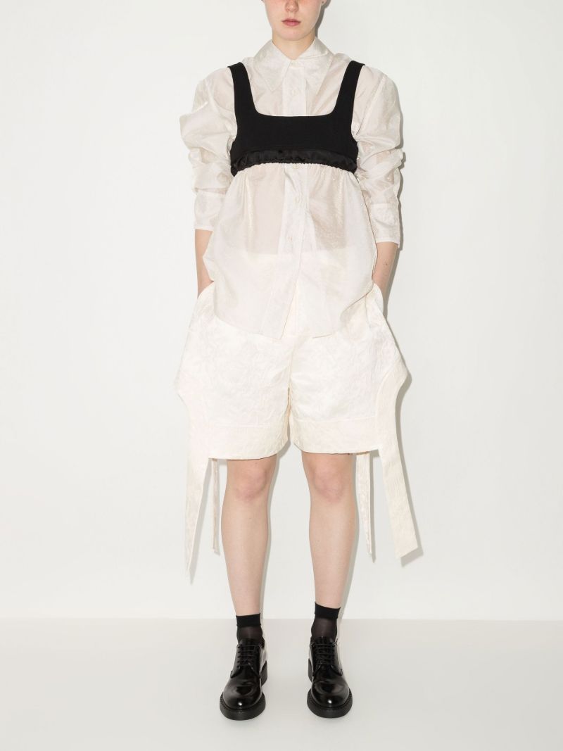 Sculpted Brocade Cutout Shorts