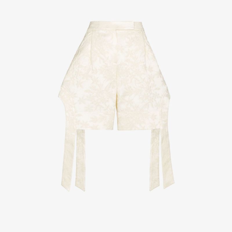 Sculpted Brocade Cutout Shorts