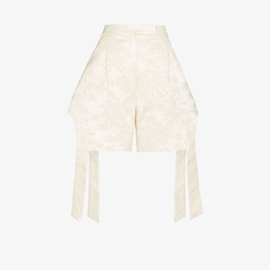 Sculpted Brocade Cutout Shorts