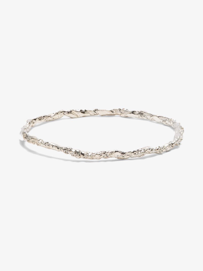 Sterling Silver the Infernal Rocks Bangle Bracelet