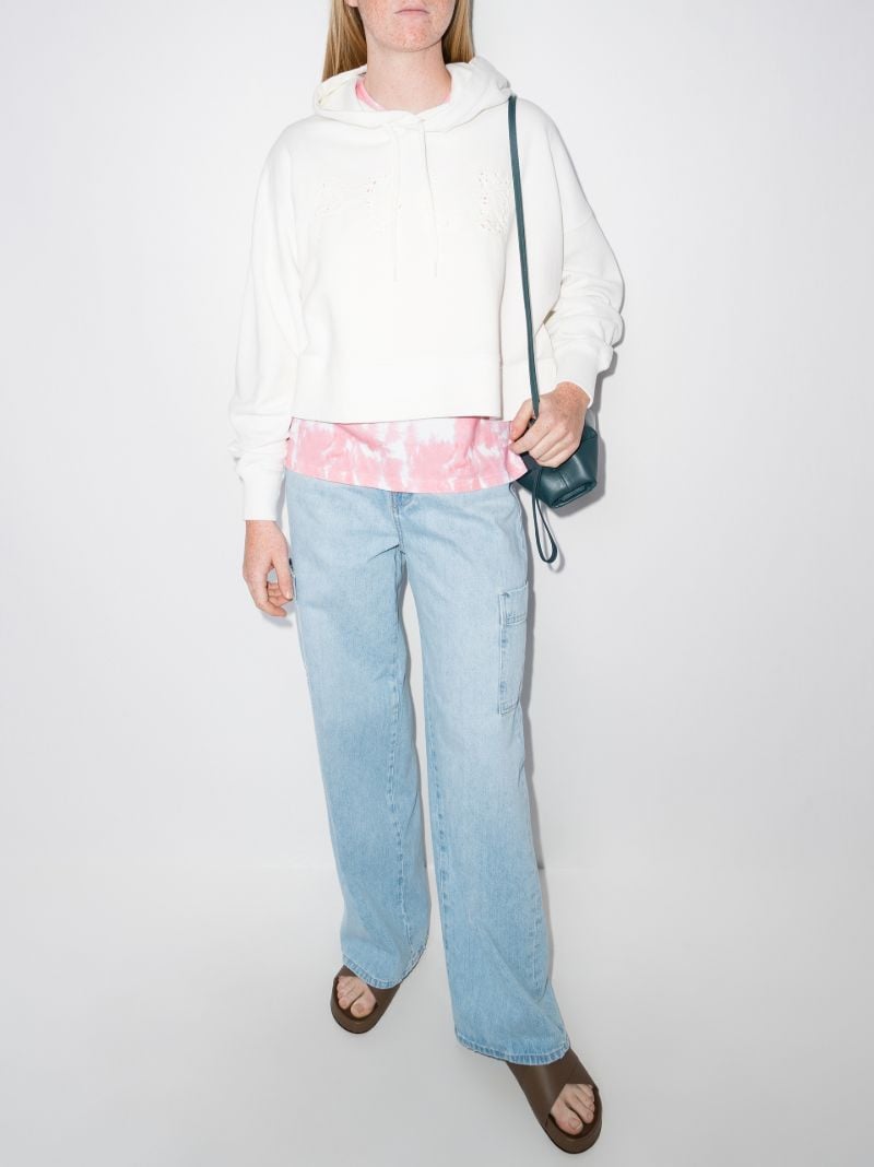 Cropped Logo Cotton Hoodie