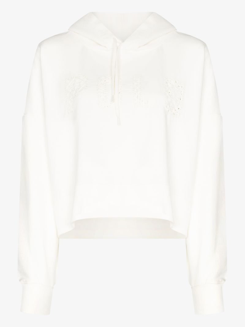 Cropped Logo Cotton Hoodie