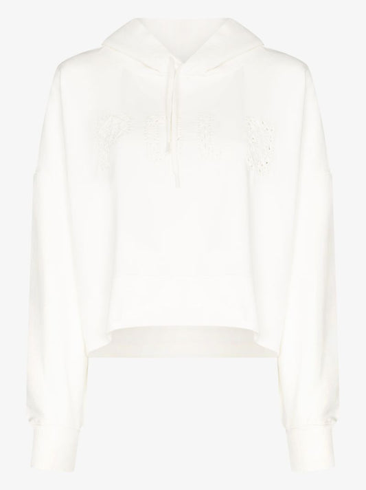Cropped Logo Cotton Hoodie
