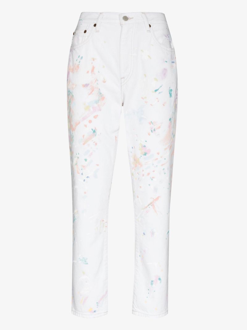 Paint Splatter Avery Cropped Jeans