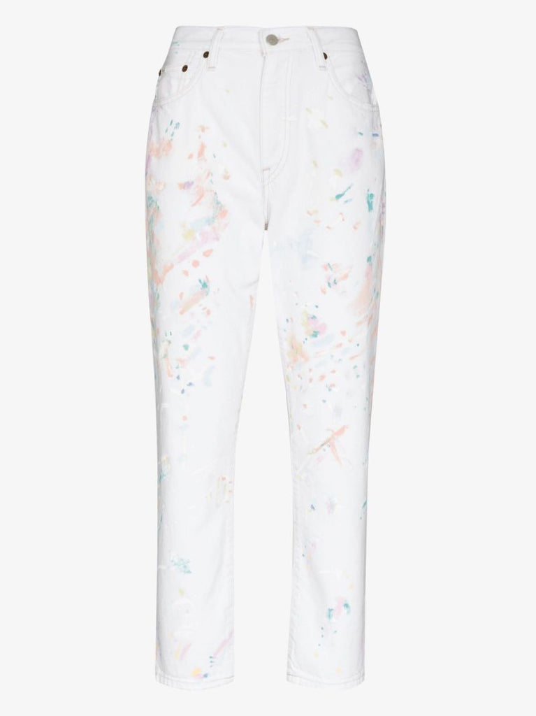 Paint Splatter Avery Cropped Jeans