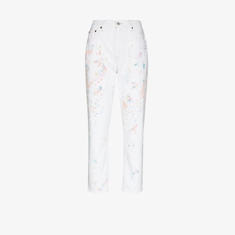 Paint Splatter Avery Cropped Jeans