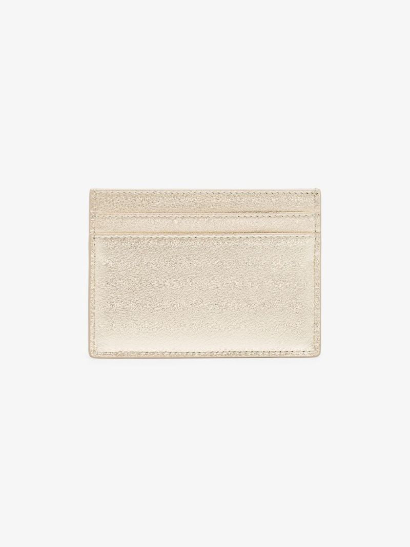 Gold Monogram Leather Card Holder