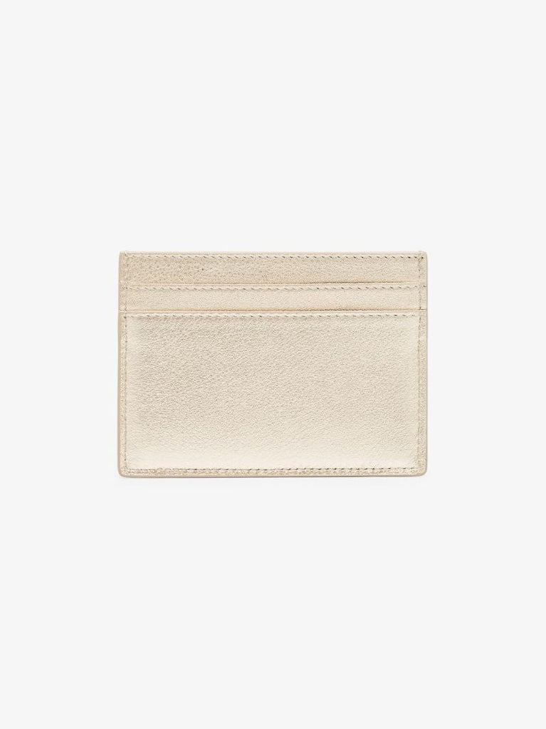 Gold Monogram Leather Card Holder
