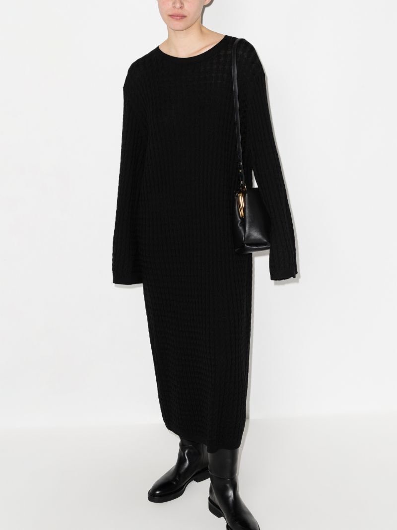 Cable Knit Wool Midi Dress