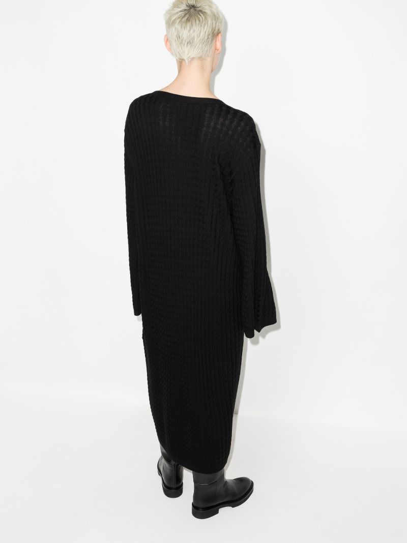 Cable Knit Wool Midi Dress