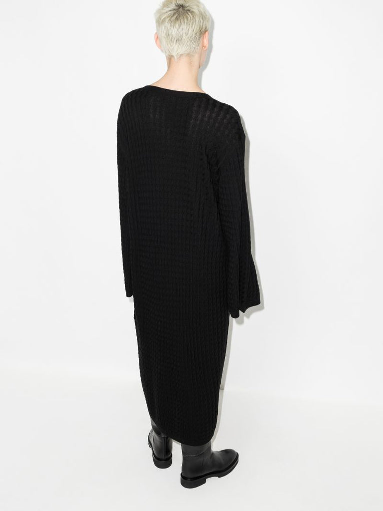 Cable Knit Wool Midi Dress